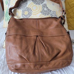 Tinganello Caramel Color Shoulder Purse with 7 areas for your items